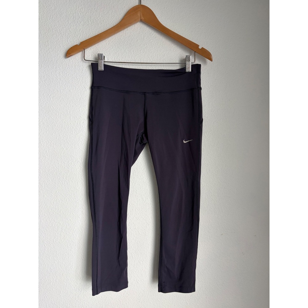 Nike Dri-FIT Women Purple‎ Running Leggings Cropped Athletic Tights Small
